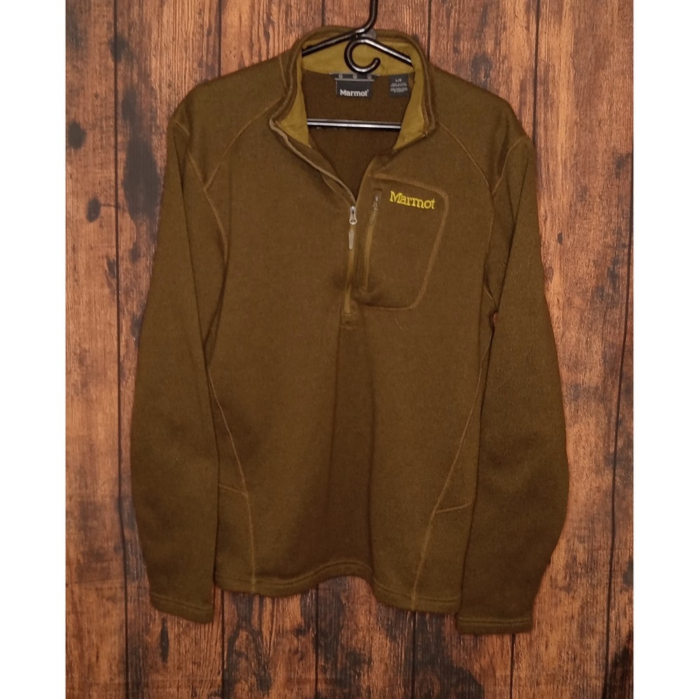 Marmot 1/4 Zip Long Sleeve Fleece Pullover Men's Large Green